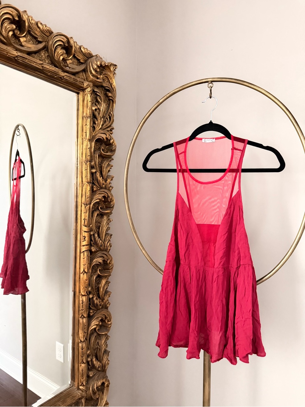 Free People Black Marble Tank in Raspberry - Picture 6 of 9